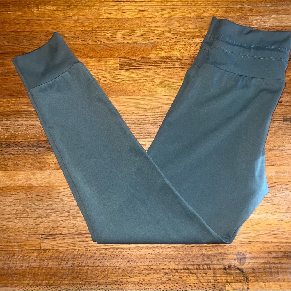 No Boundaries Women SM (3/5) Olive High Waist Drawstring Active Ankle Leggings